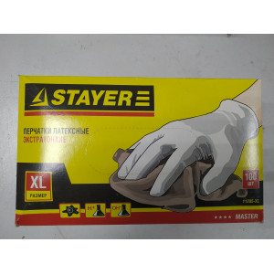 Перчатки STAYER "MASTER" латексные экстратонкие, размер XL, 100 шт 11205-XL