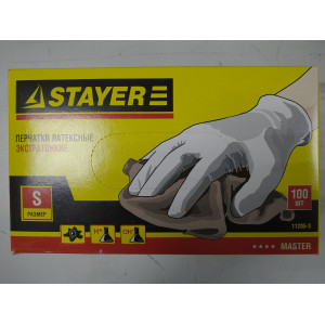 Перчатки STAYER "MASTER" латексные экстратонкие, размер S, 100 шт 11205-S